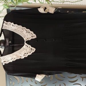 Dollskill Widow 1X BLACK Goth Doll Mini Dress